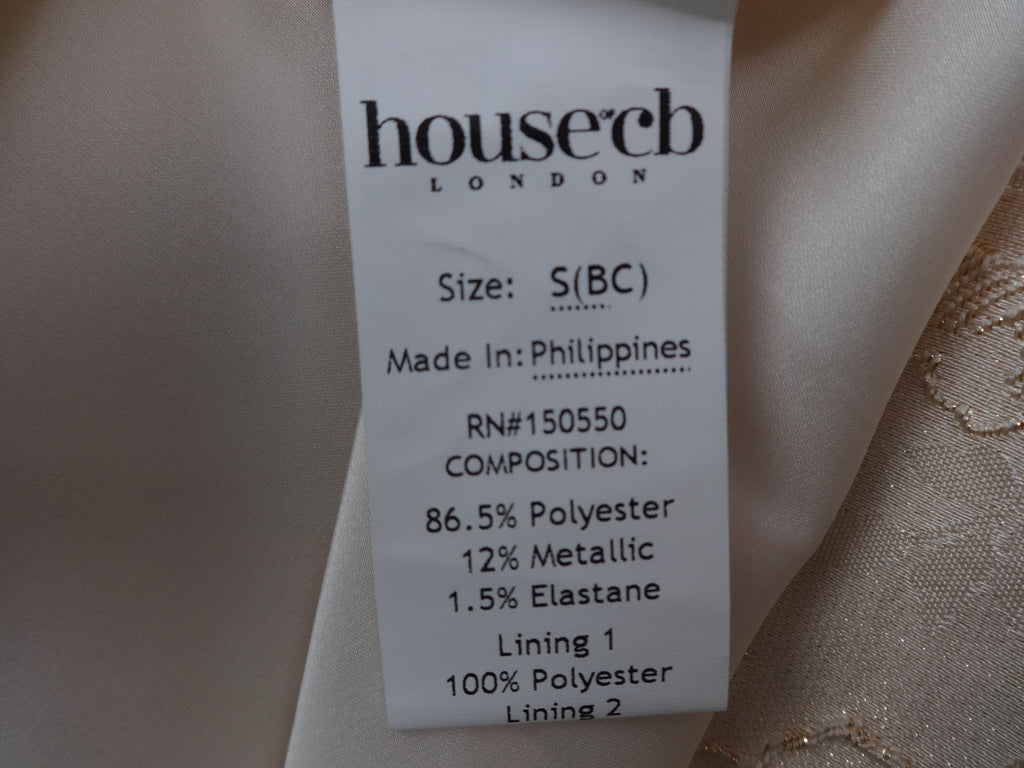 House of CB Paloma Ivory Jacquard Occasion Dress With Pockets – Small
