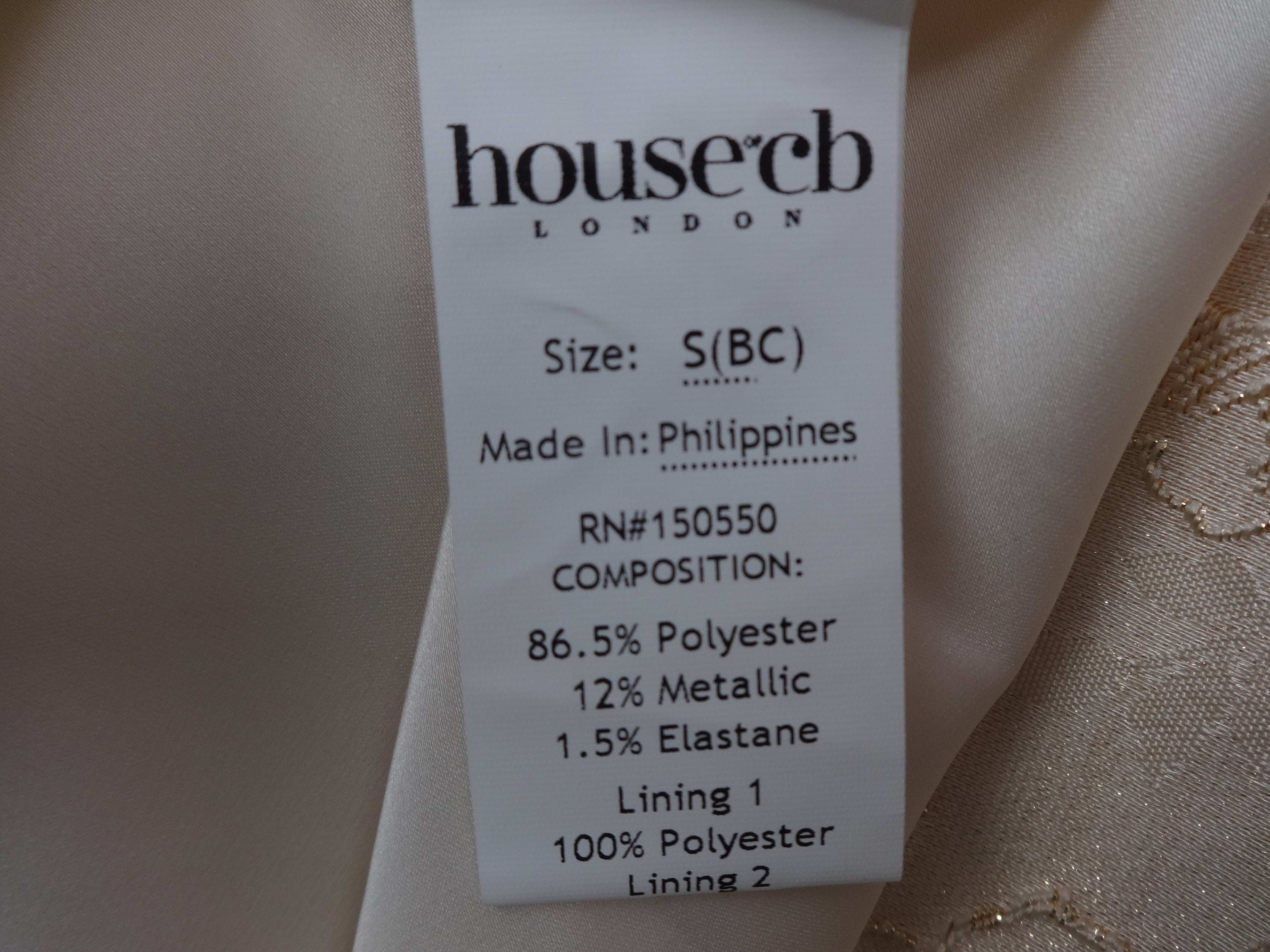 House of CB Paloma Ivory Jacquard Occasion Dress With Pockets – Small