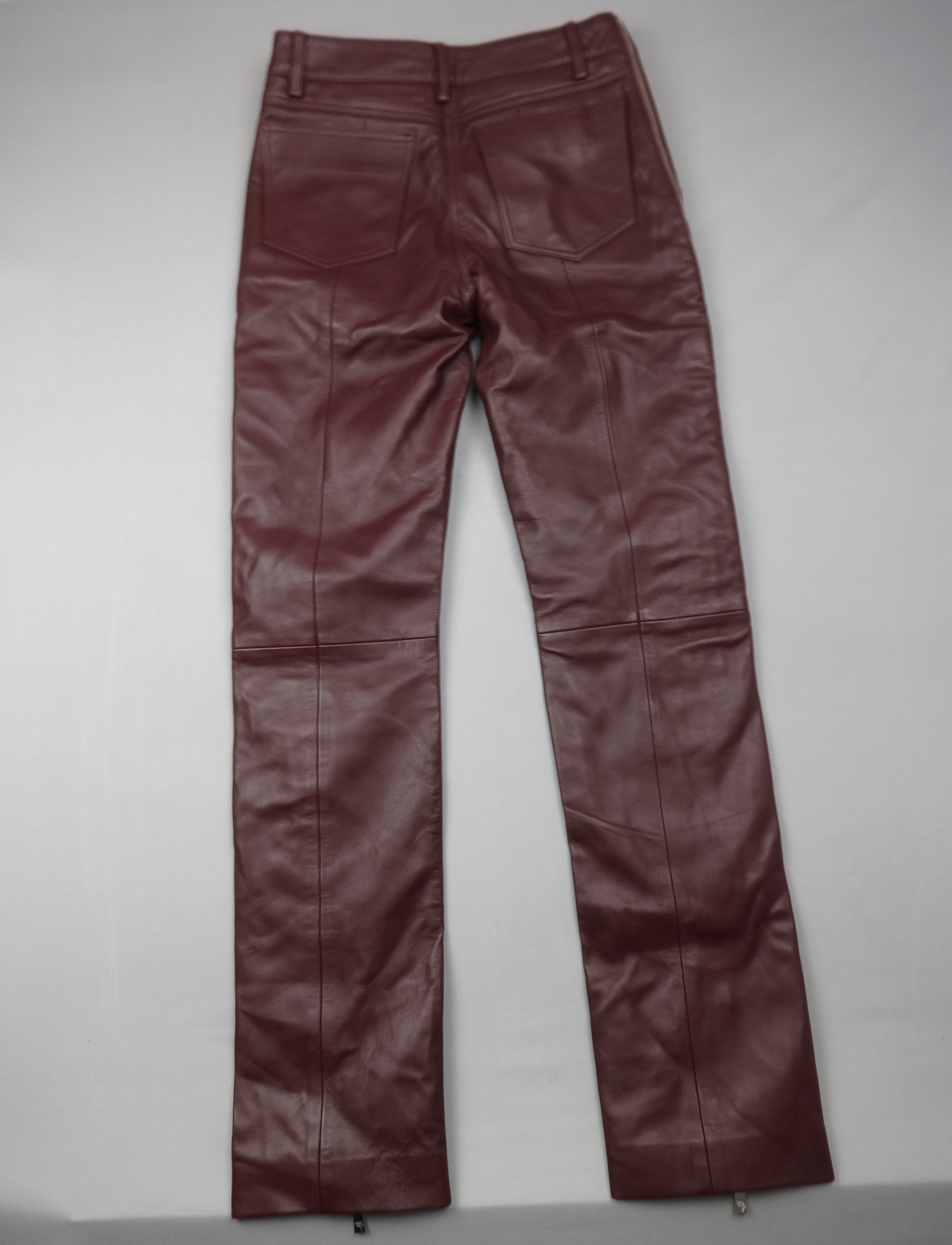 Remain Women’s Burgundy Leather Flared Pants – UK 6