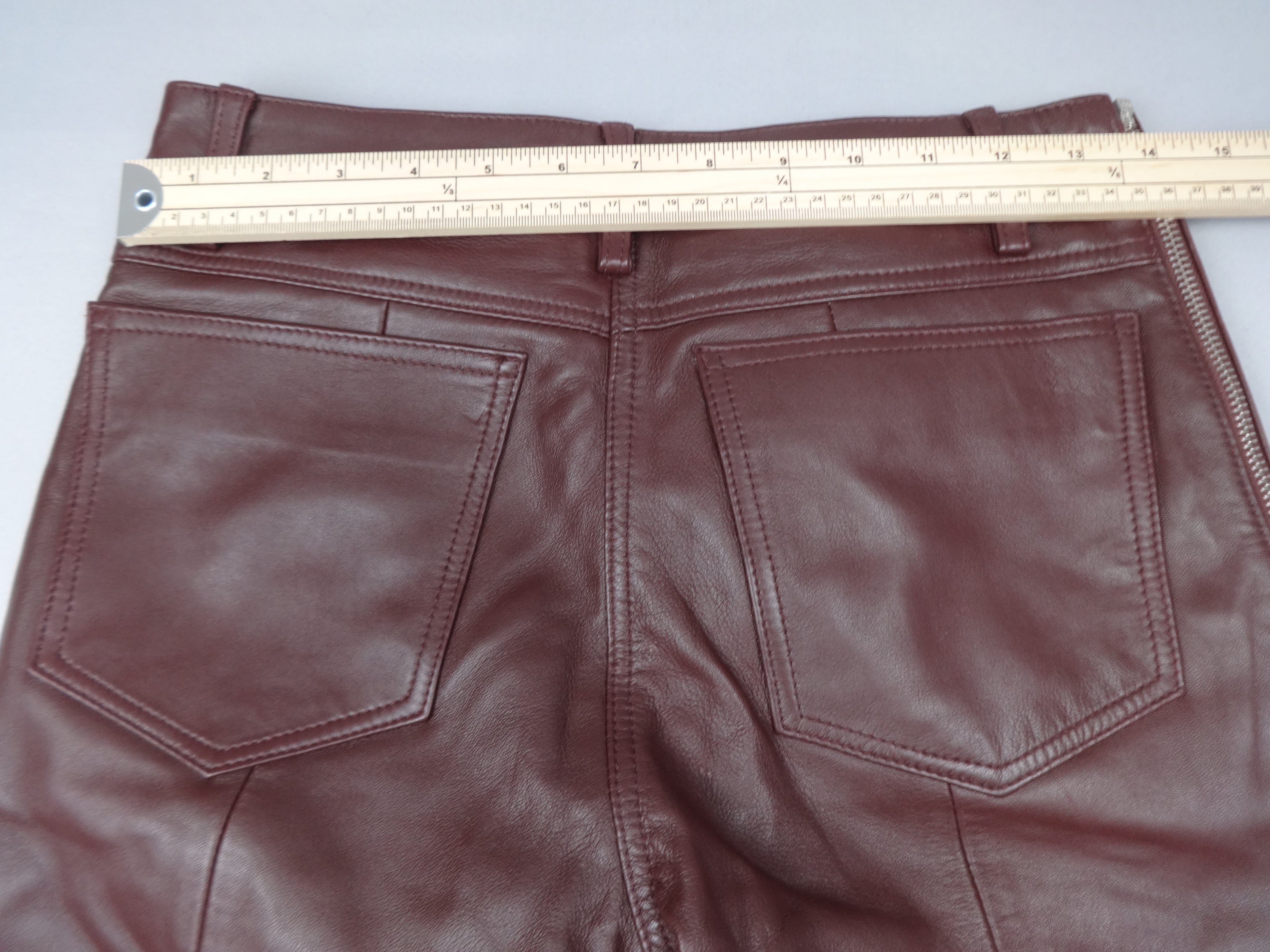 Remain Women’s Burgundy Leather Flared Pants – UK 6