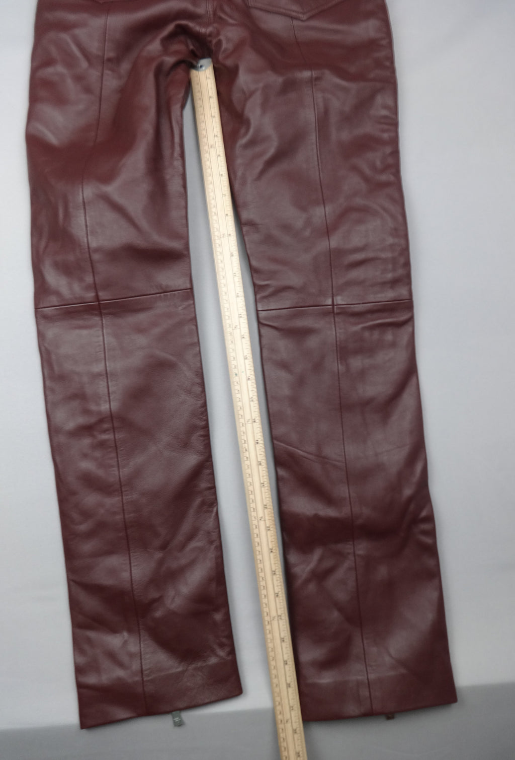 Remain Women’s Burgundy Leather Flared Pants – UK 6