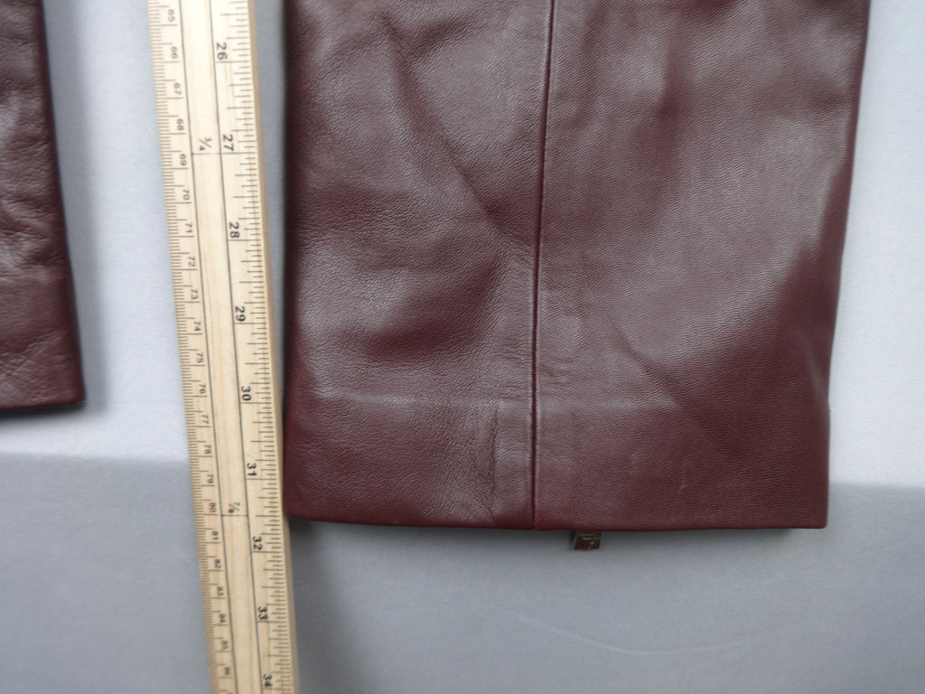 Remain Women’s Burgundy Leather Flared Pants – UK 6