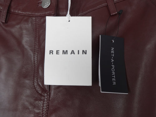 Remain Women’s Burgundy Leather Flared Pants – UK 6