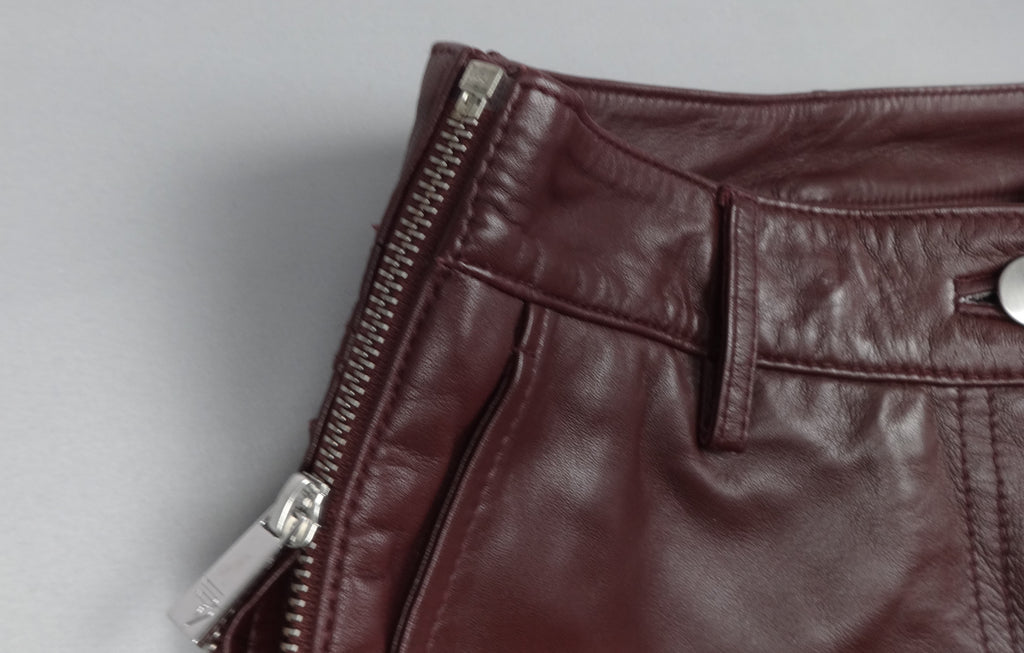 Remain Women’s Burgundy Leather Flared Pants – UK 6