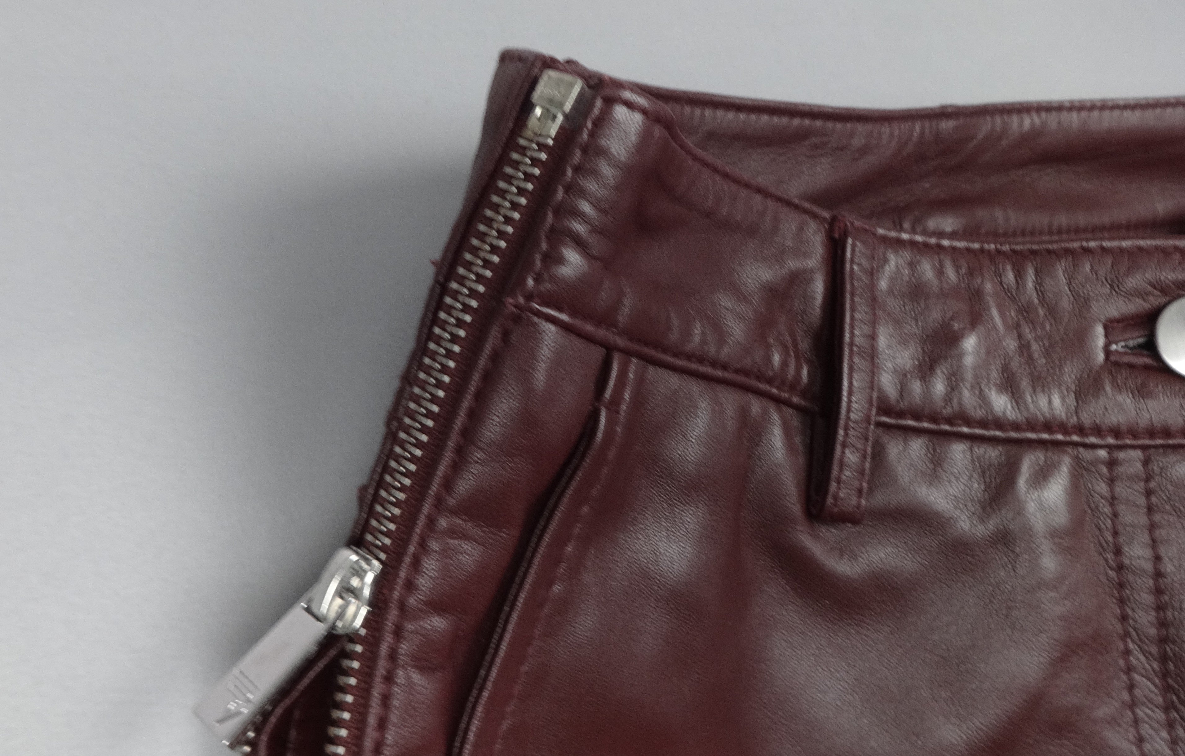 Remain Women’s Burgundy Leather Flared Pants – UK 6
