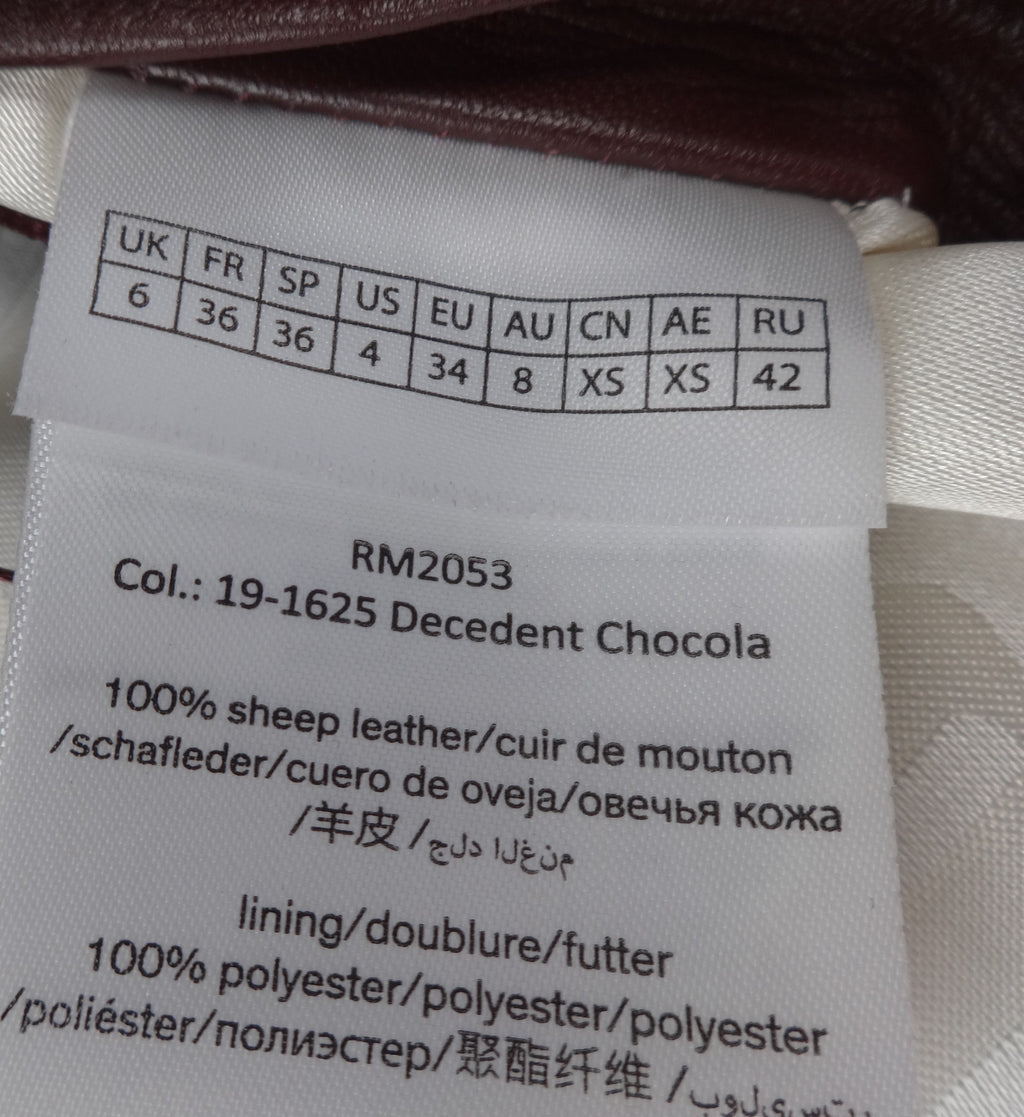 Remain Women’s Burgundy Leather Flared Pants – UK 6