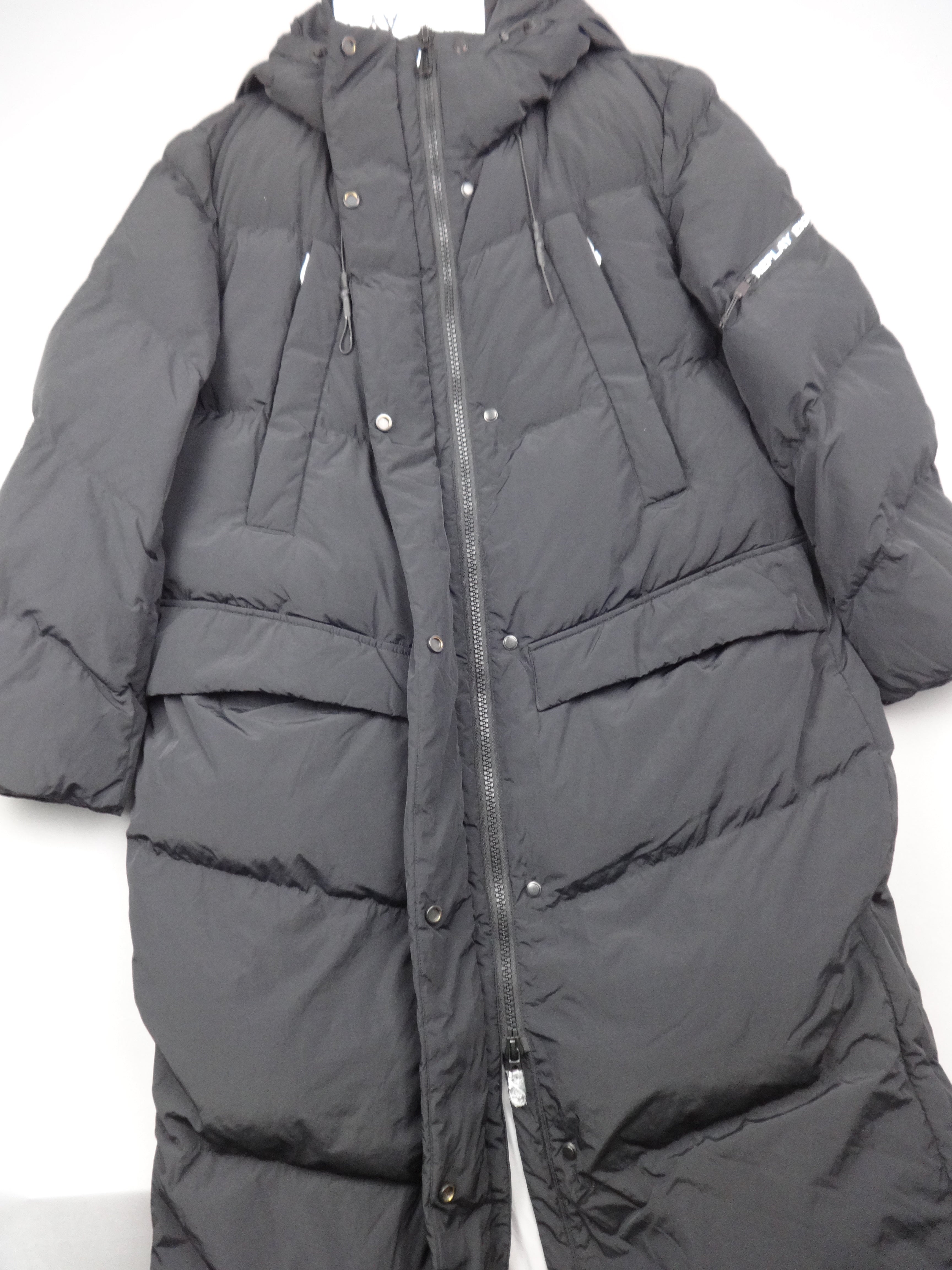 Replay Black Longline Hooded Puffer Coat – Medium