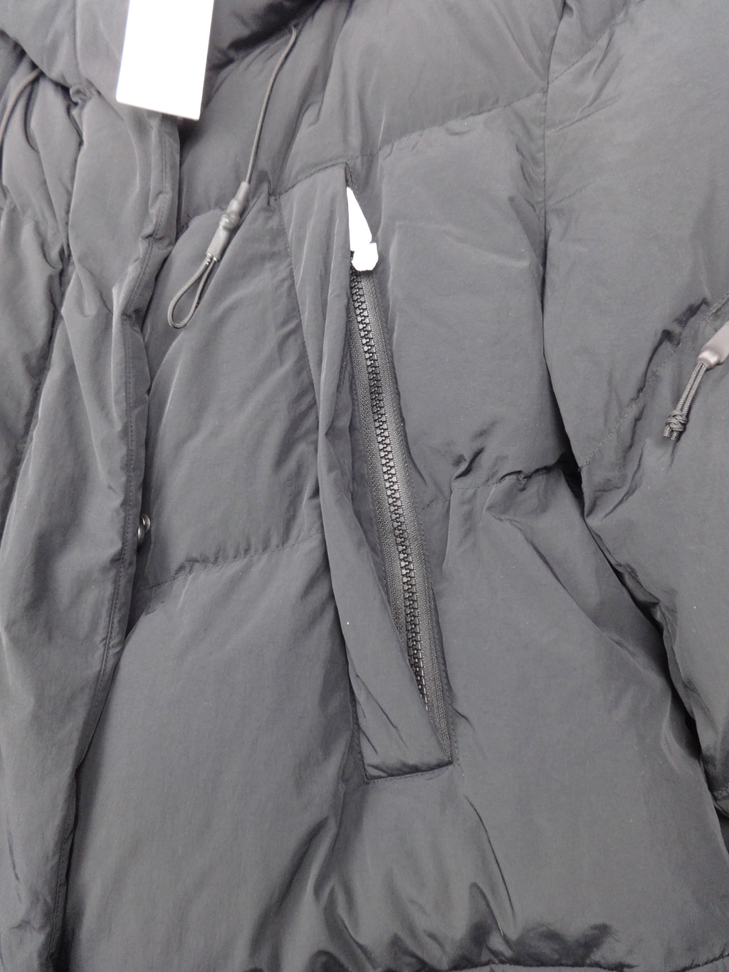 Replay Black Longline Hooded Puffer Coat – Medium