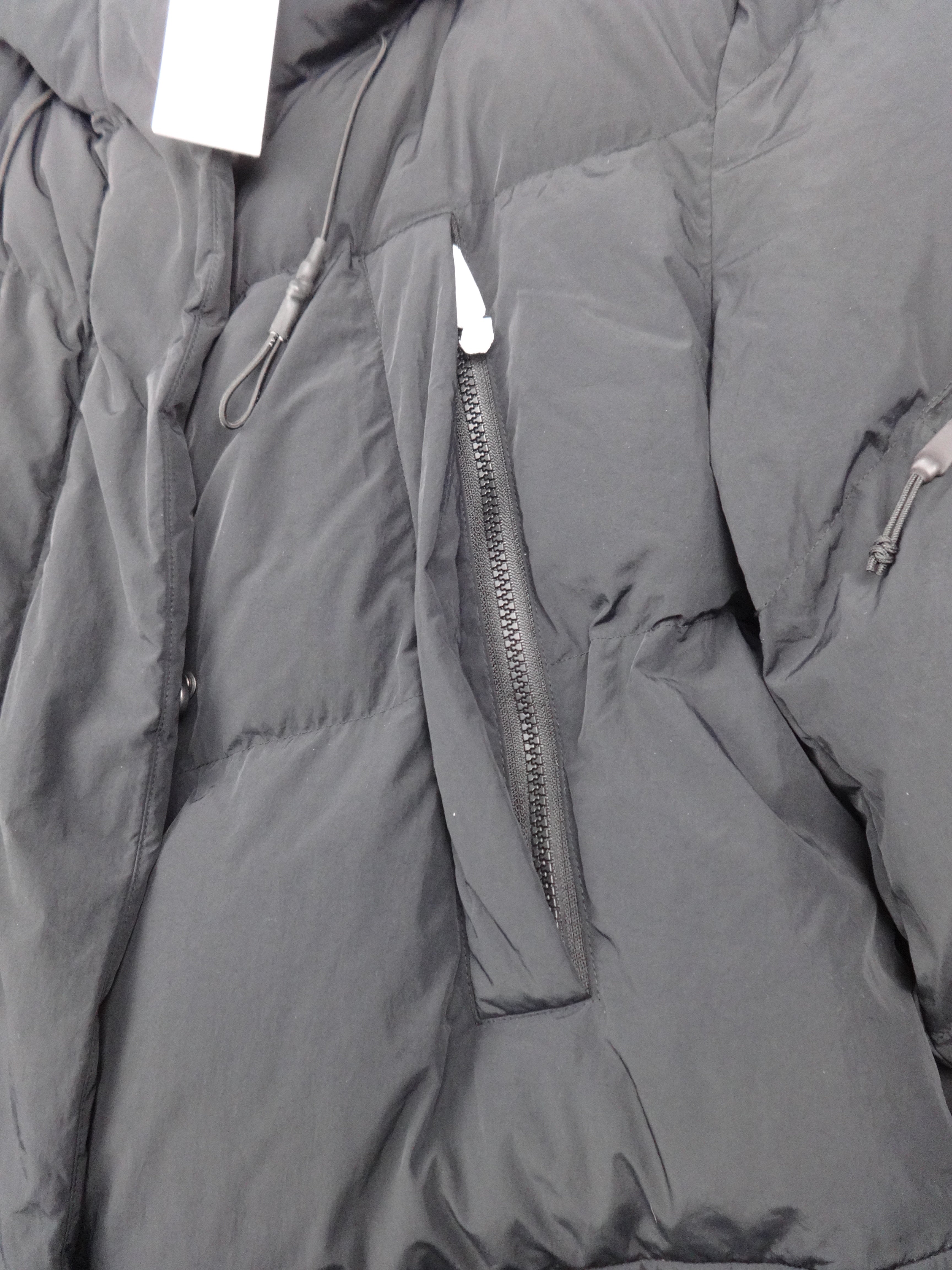 Replay Black Longline Hooded Puffer Coat – Medium