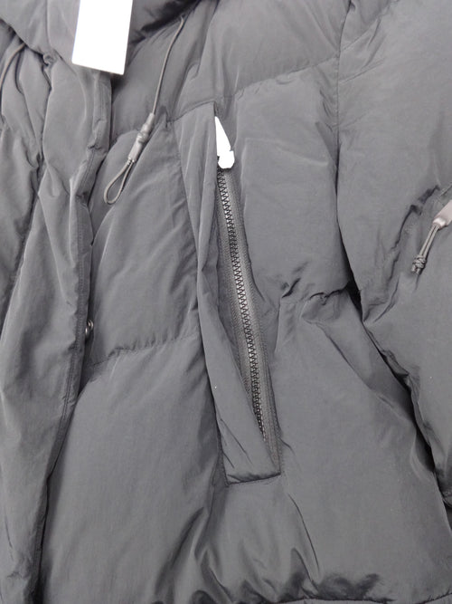 Replay Black Longline Hooded Puffer Coat – Medium