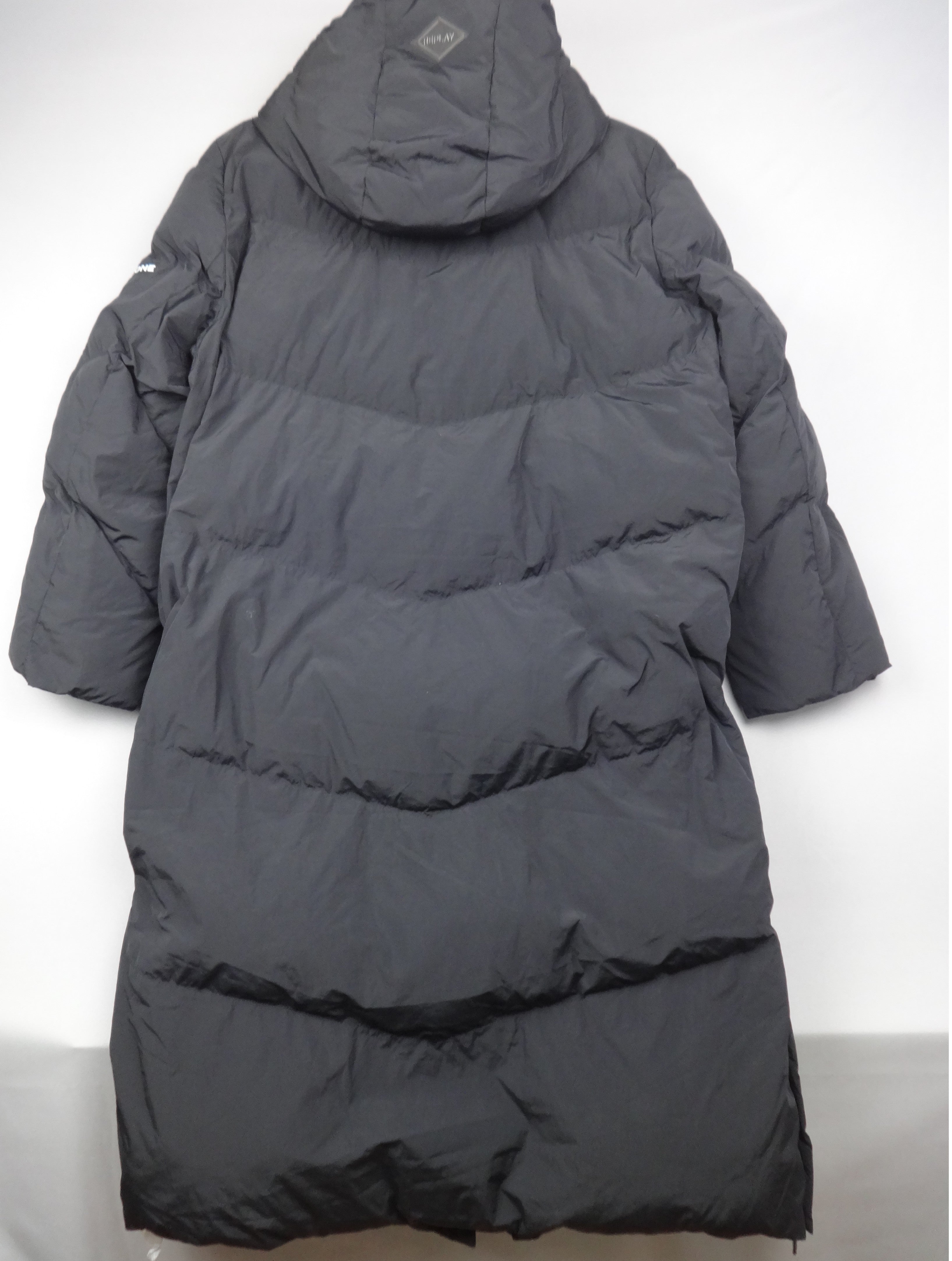 Replay Black Longline Hooded Puffer Coat – Medium