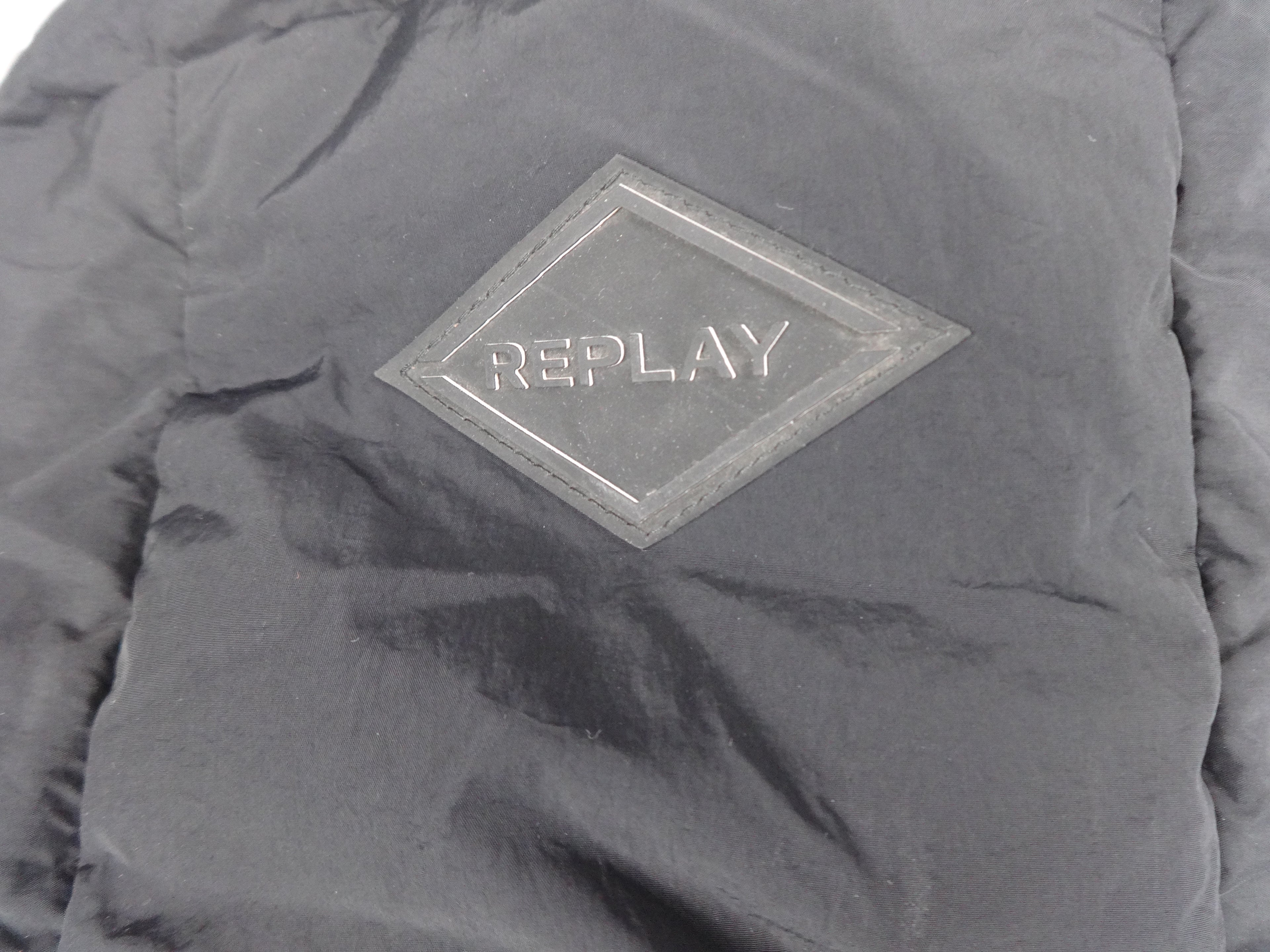 Replay Black Longline Hooded Puffer Coat – Medium