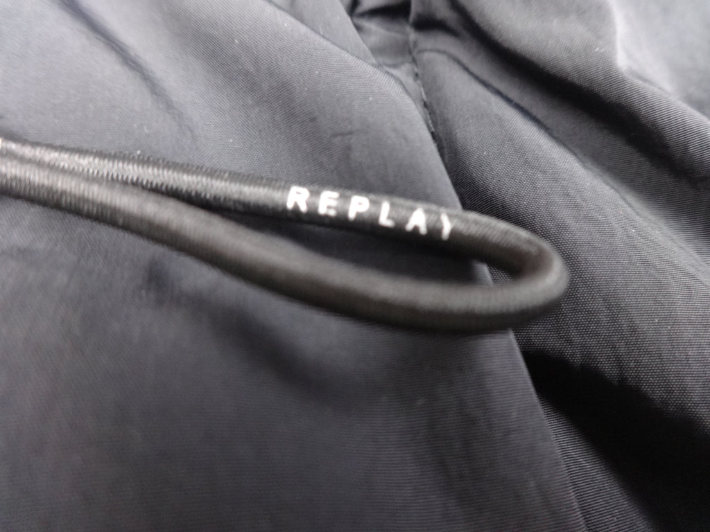 Replay Black Longline Hooded Puffer Coat – Medium