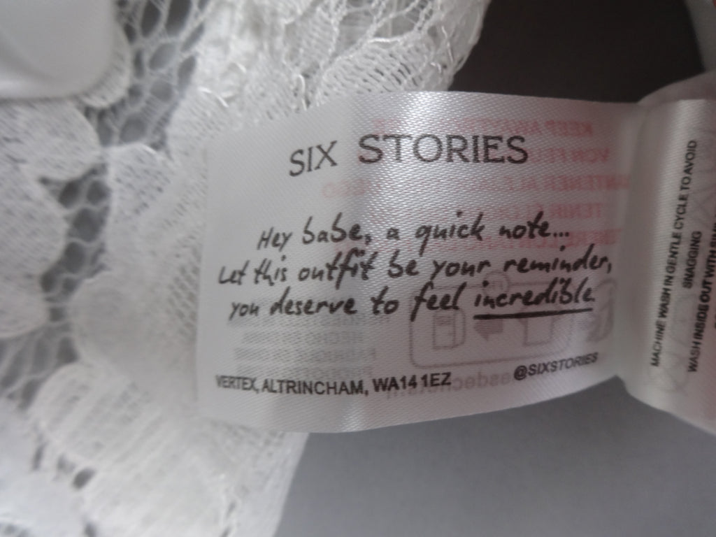 Six Stories Bridal Lace Bandeau Maxi Dress in White – UK 8