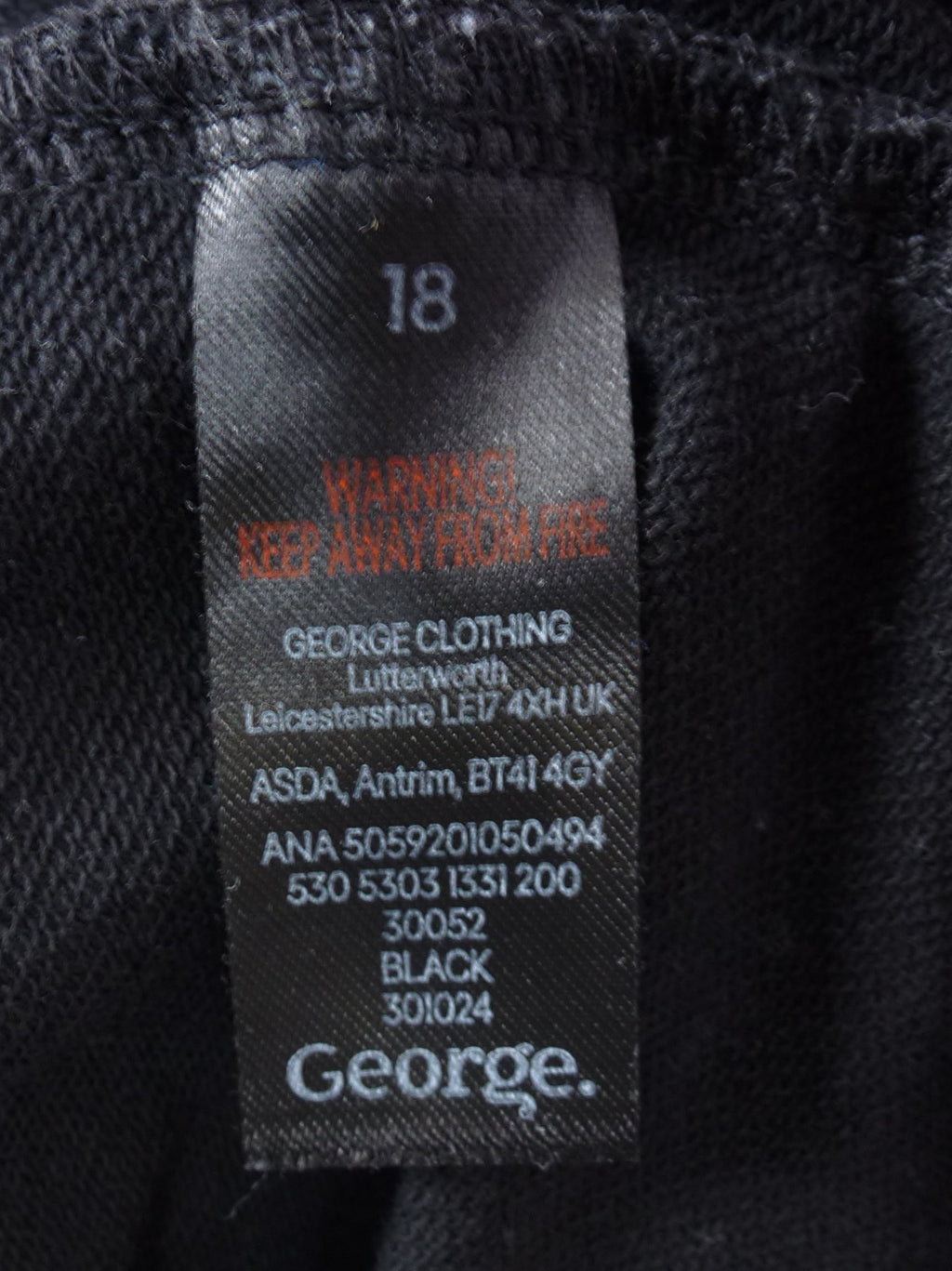 George T-Shirt Dress Womens 18 Black