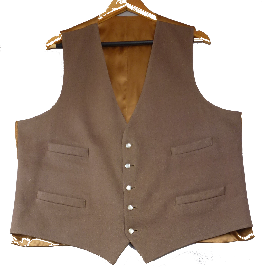 Waistcoat Brown Pure New Wool
