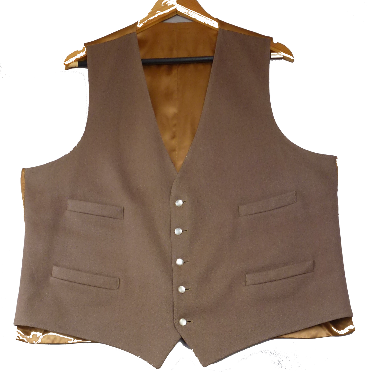 Waistcoat Brown Pure New Wool