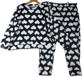 F&F Pyjama Set Black White Heart Print