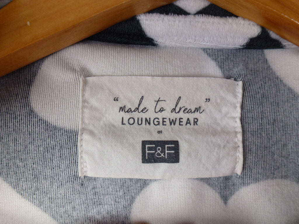 F&F Pyjama Set Black White Heart Print
