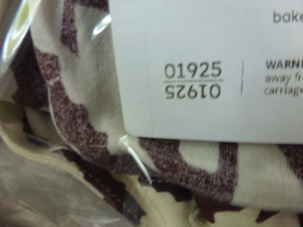 F&F Smock Dress Burgundy Cream Ikat Print