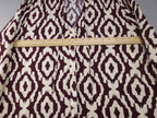 F&F Smock Dress Burgundy Cream Ikat Print