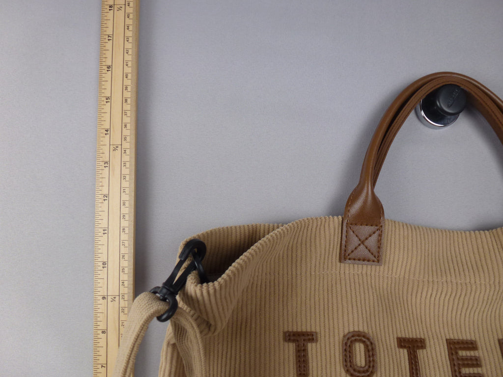 Tote Bag Beige Corduroy