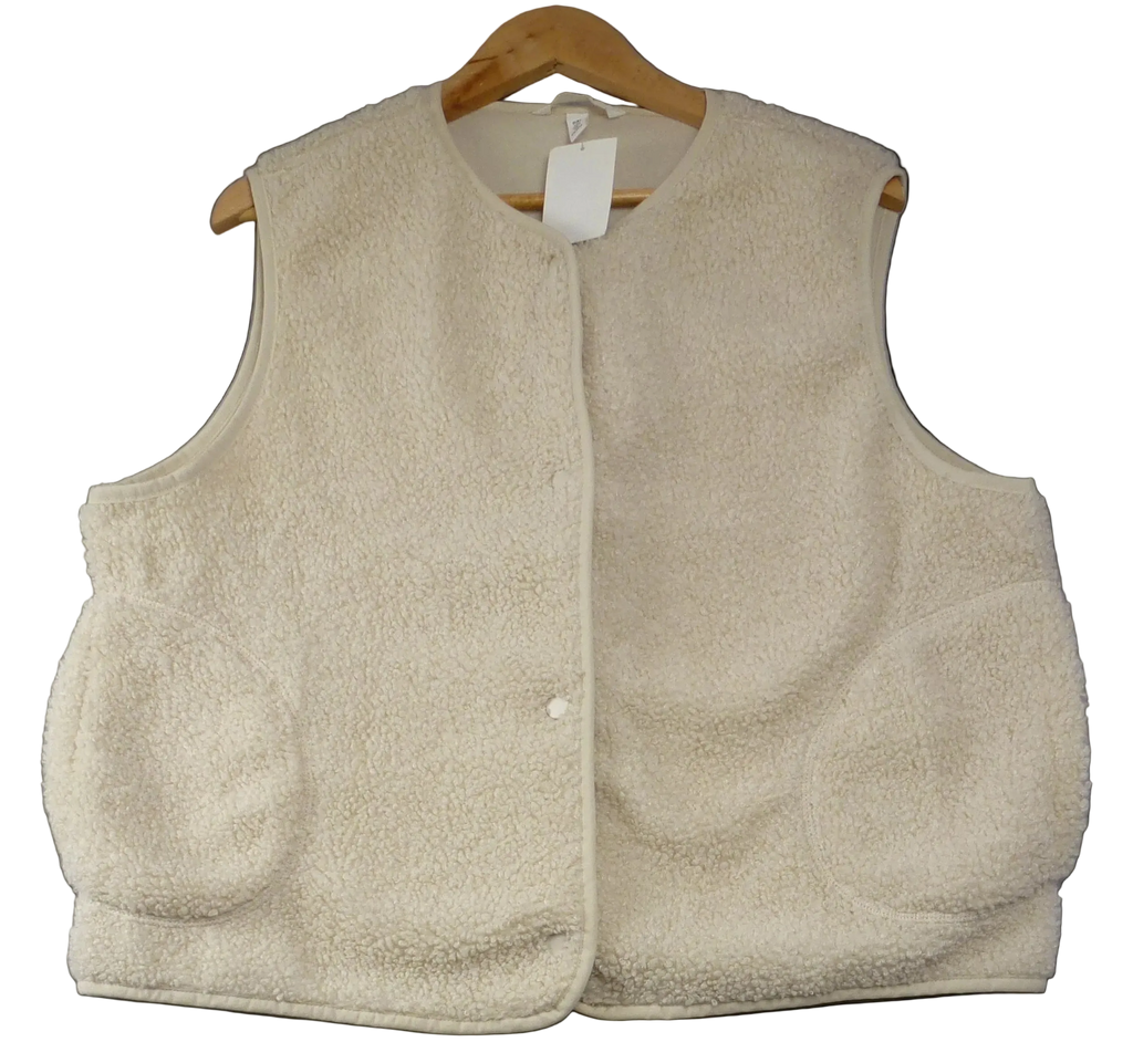 H&M Gilet Cream Teddy Fleece