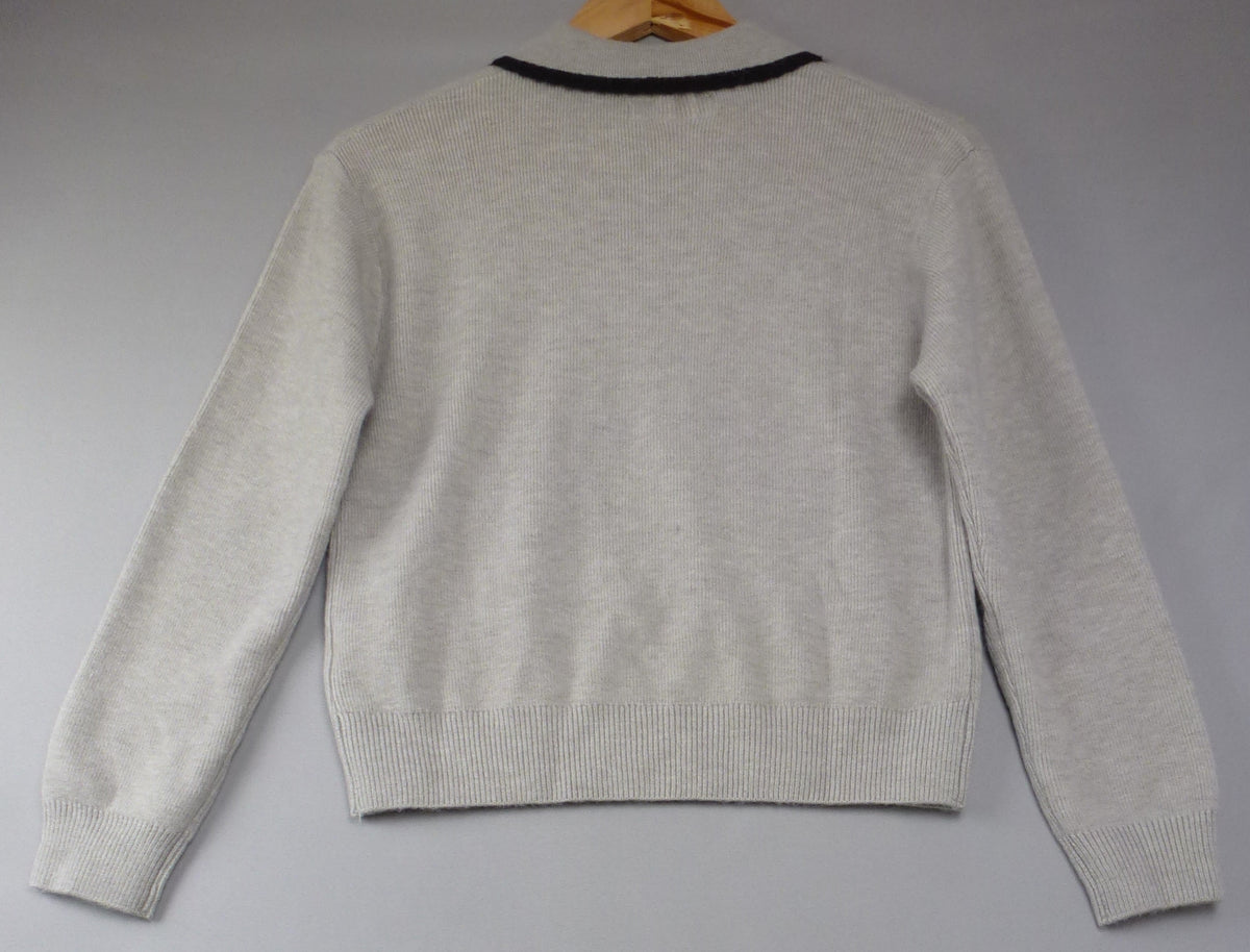 Zara Jumper Grey Bow Embroidered