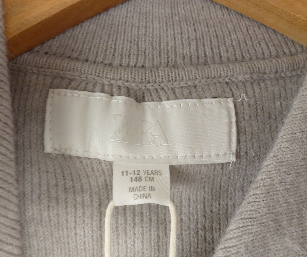 Zara Jumper Grey Bow Embroidered