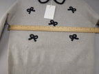 Zara Jumper Grey Bow Embroidered