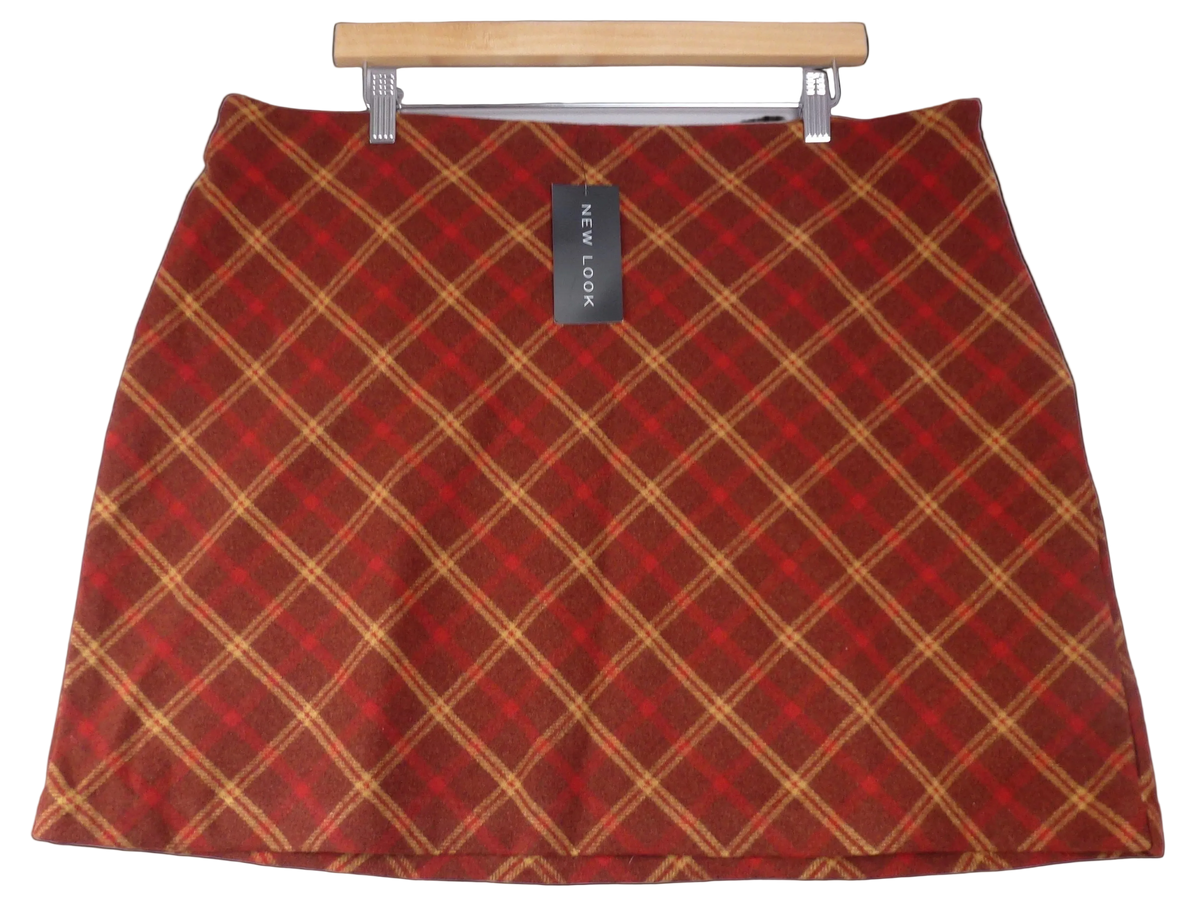 New Look Red Tartan Skirt