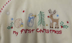 JoJo Maman Bebe My First Christmas Reindeer Cream Romper