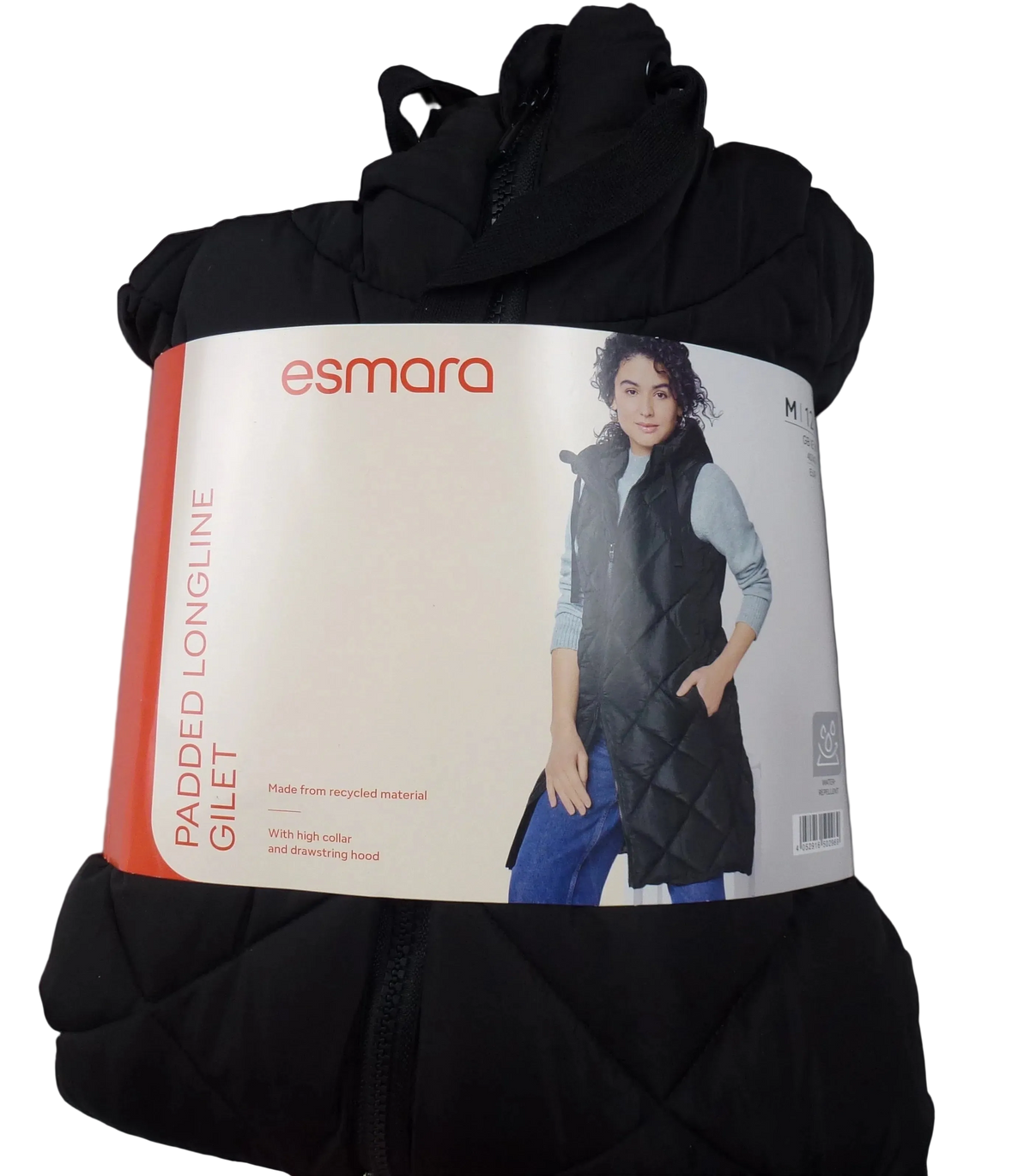 Esmara Longline Black Padded Gilet