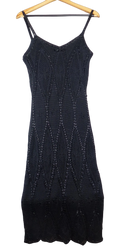 Karen Millen Hand Crochet Vintage Black Dress