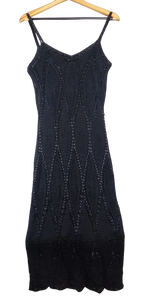 Karen Millen Hand Crochet Vintage Black Dress