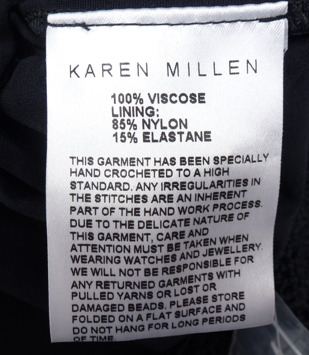Karen Millen Hand Crochet Vintage Black Dress