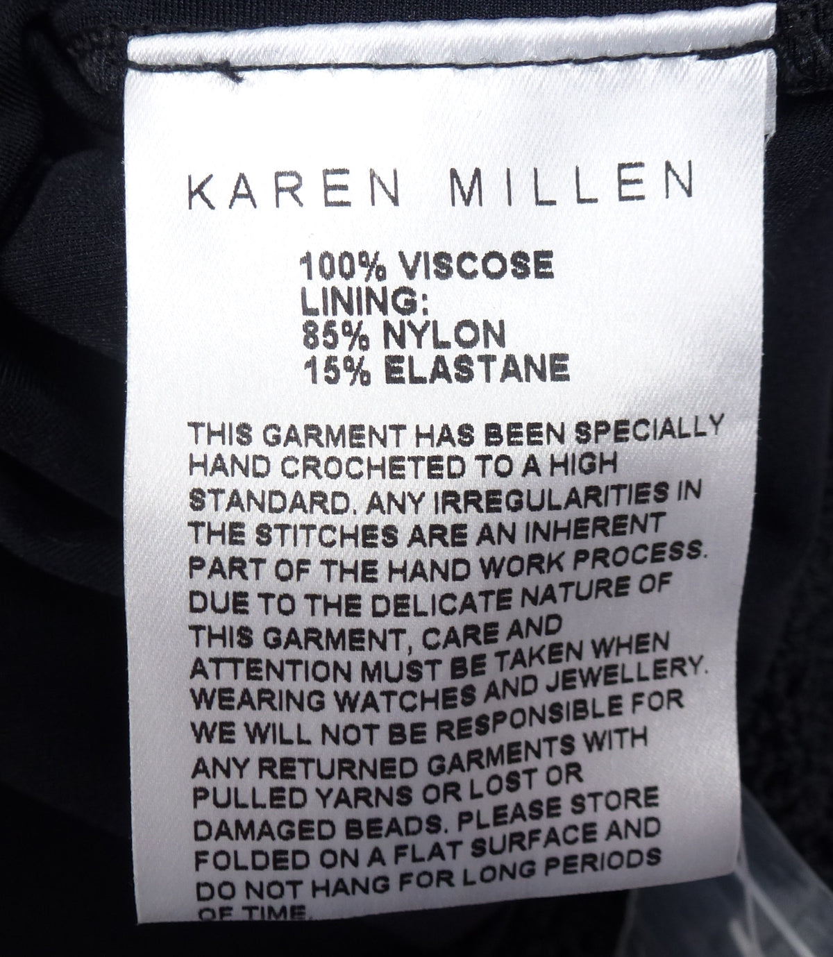 Karen Millen Hand Crochet Vintage Black Dress