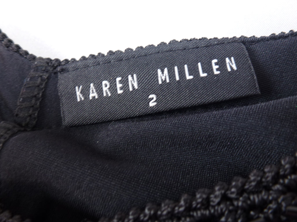 Karen Millen Hand Crochet Vintage Black Dress