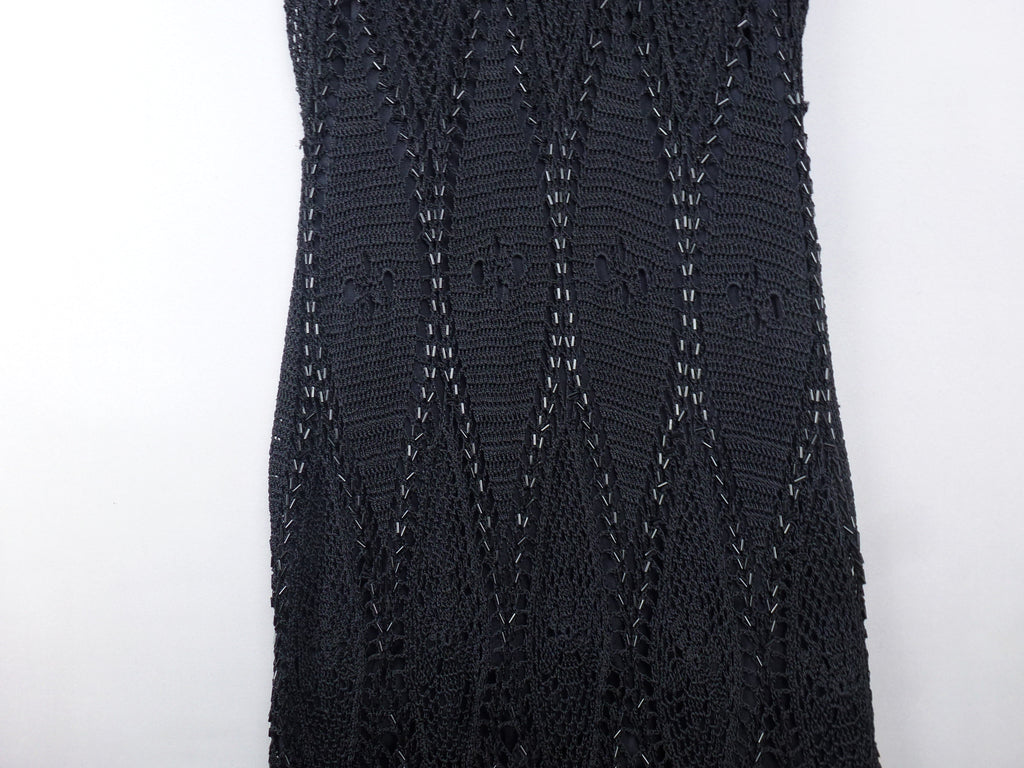 Karen Millen Hand Crochet Vintage Black Dress