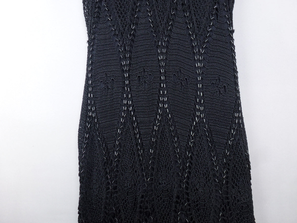 Karen Millen Hand Crochet Vintage Black Dress