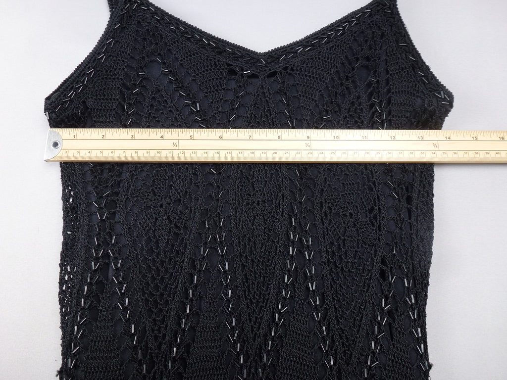Karen Millen Hand Crochet Vintage Black Dress