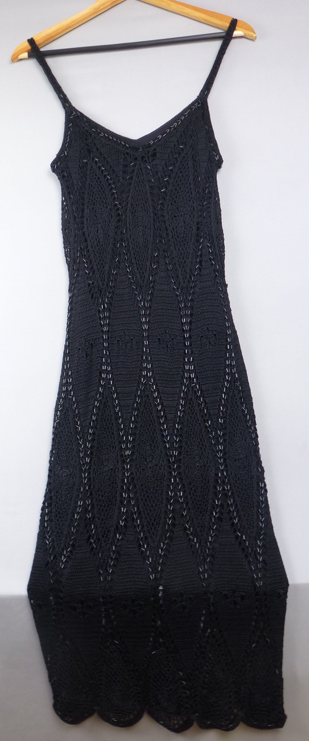 Karen Millen Hand Crochet Vintage Black Dress