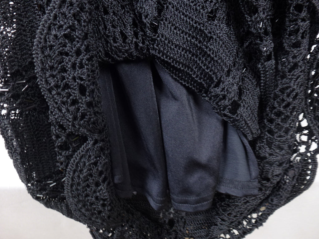 Karen Millen Hand Crochet Vintage Black Dress