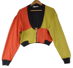 Vintage Pamplemousse Colour Block Cropped Jacket