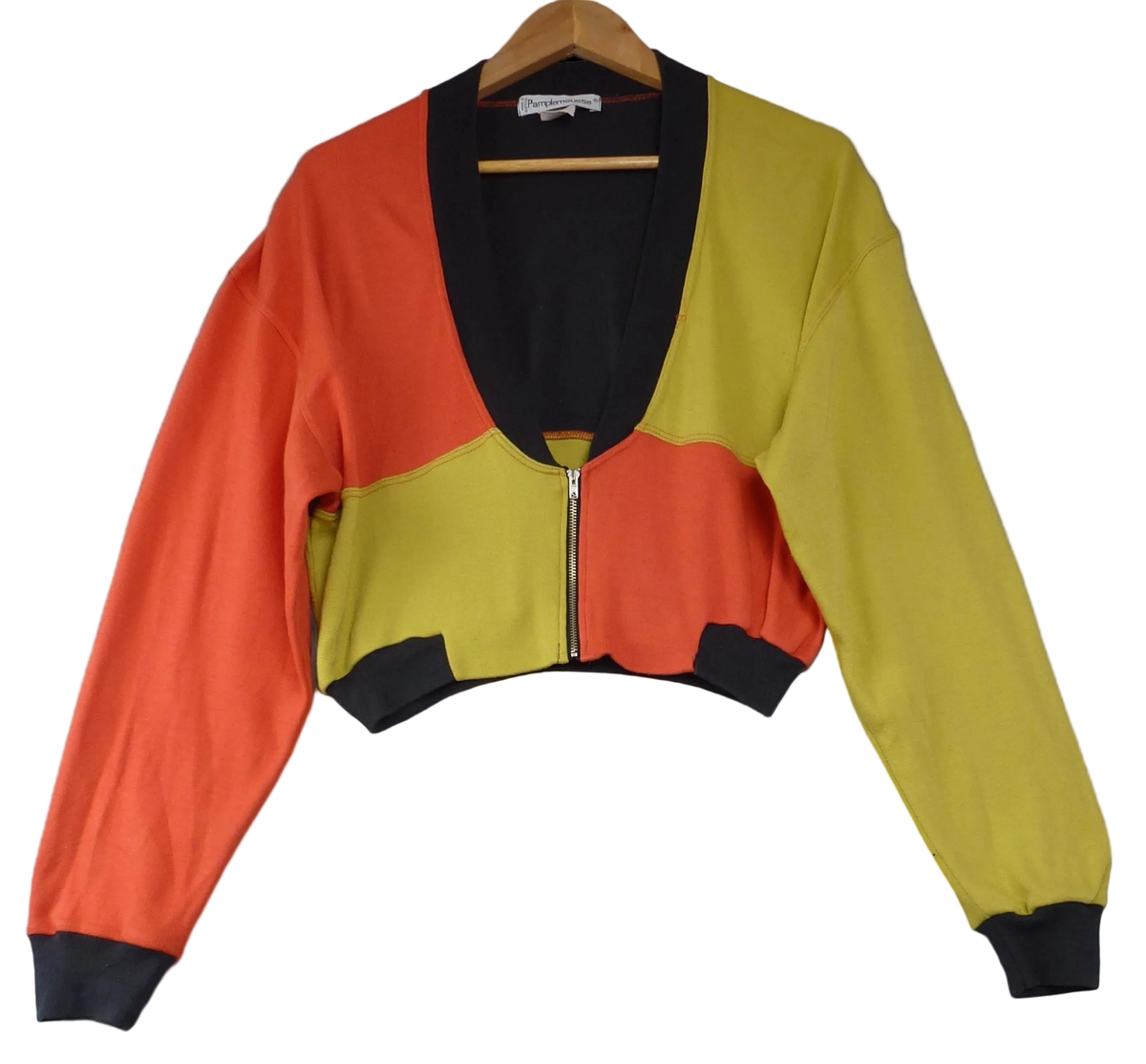 Vintage Pamplemousse Colour Block Cropped Jacket