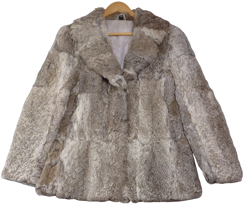 Vintage Grey Rabbit Fur Coat