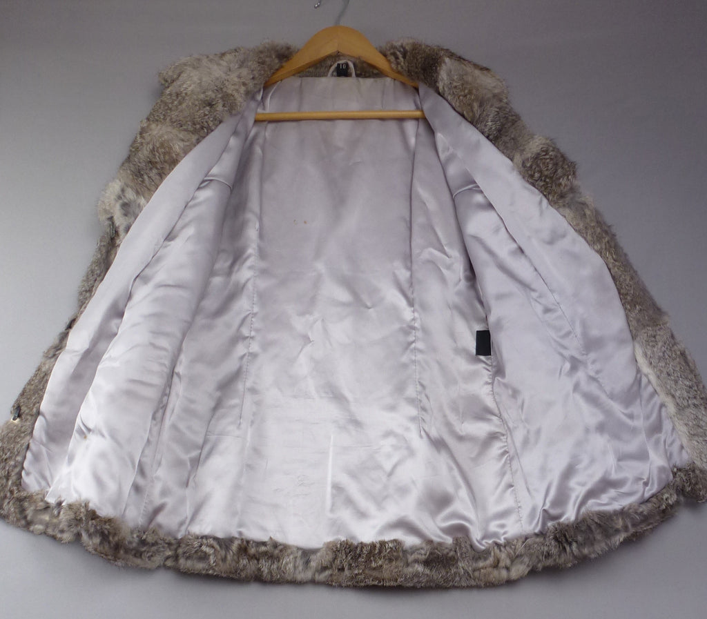 Vintage Grey Rabbit Fur Coat