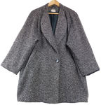 Wool Blend Oversized Black & White Coat