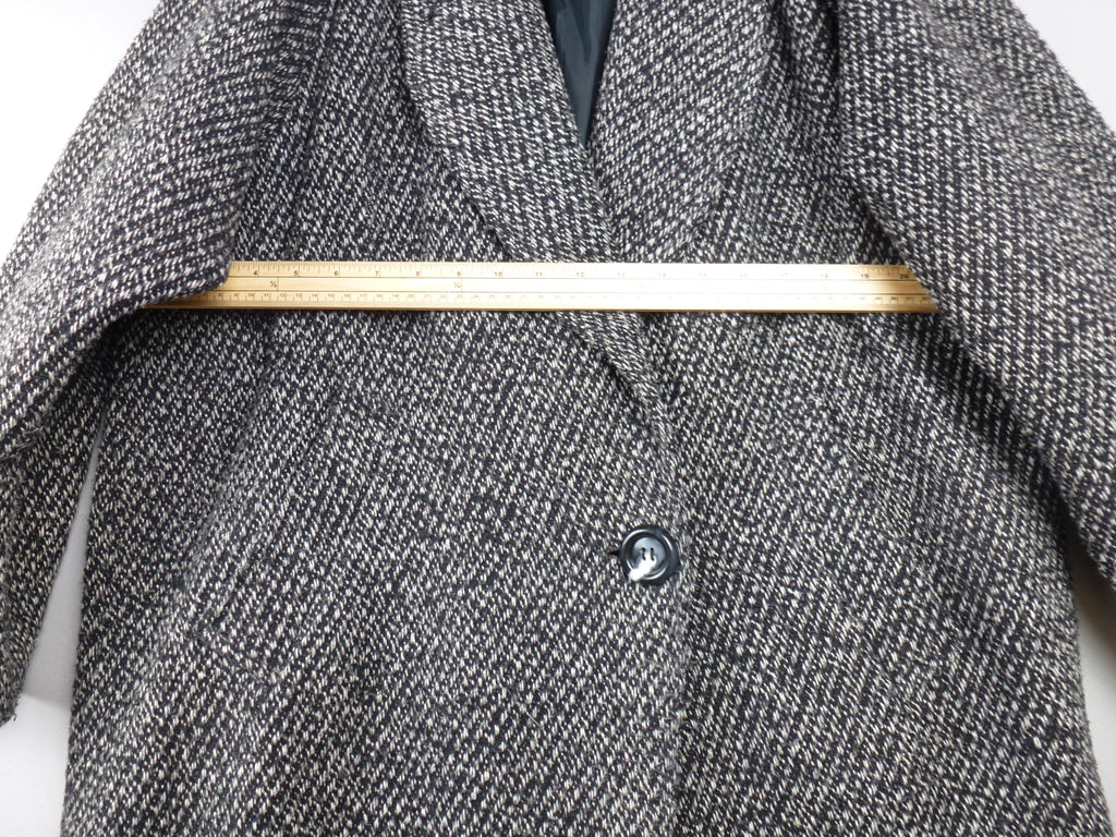 Wool Blend Oversized Black & White Coat