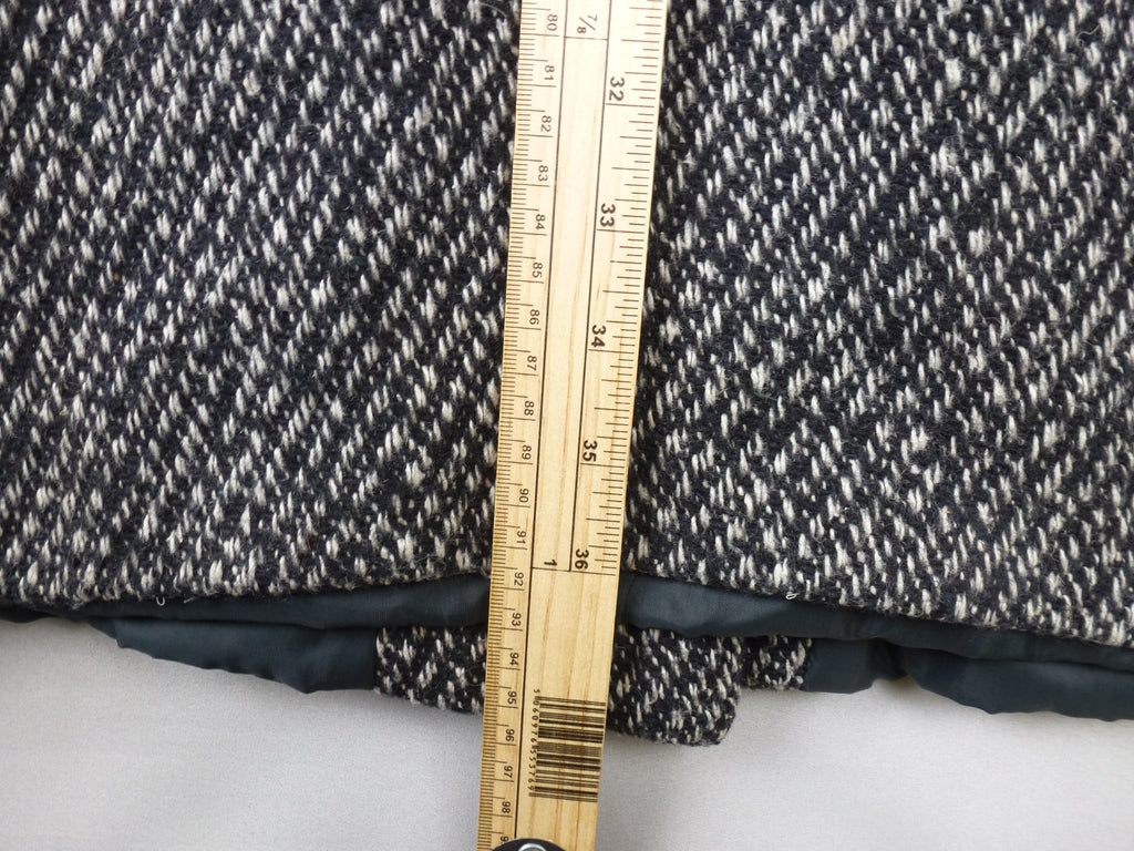 Wool Blend Oversized Black & White Coat
